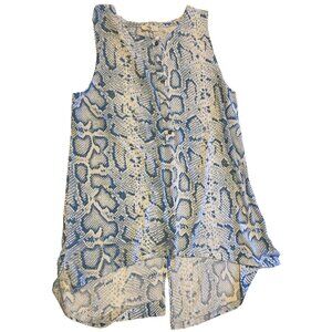 Entro Women's Blue Snakeskin Print Tank, Medium